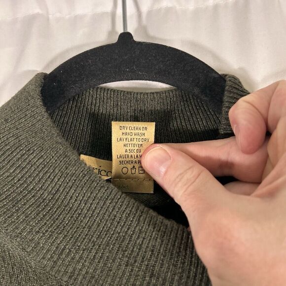 Tricots St Raphael Sweater Men's Medium Green Long Sleeve Pullover Cotton Blend - Picture 5 of 6